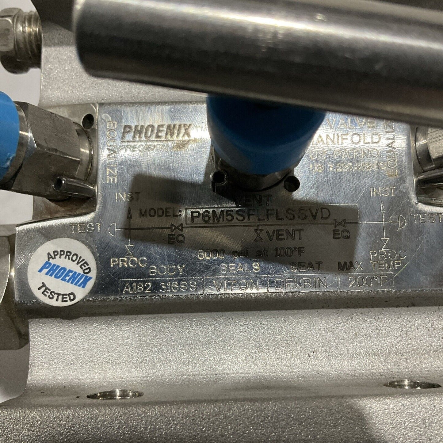 PHOENIX PRECISION P6M5SFLFLSSVD VALVE MANIFOLD EQUALIZE 6000PSI 100°F U3S