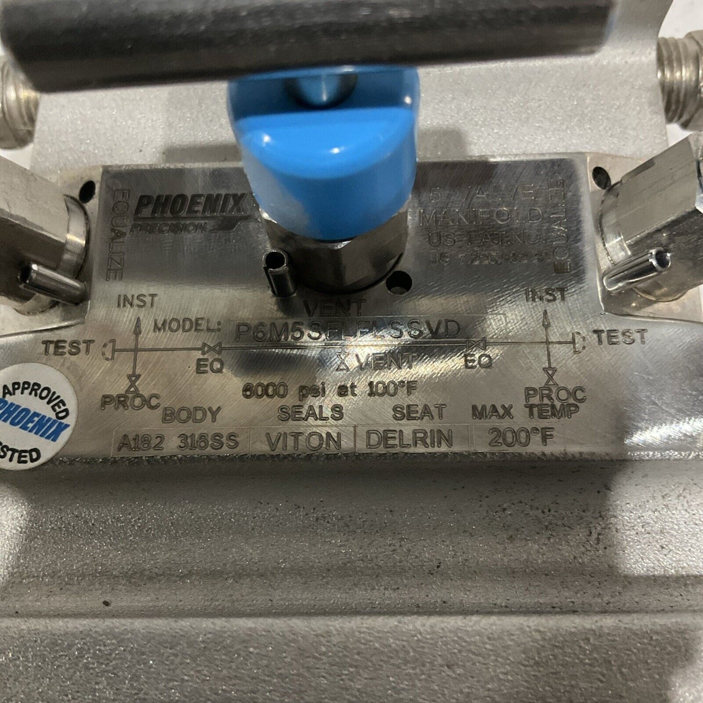PHOENIX PRECISION P6M5SFLFLSSVD VALVE MANIFOLD EQUALIZE 6000PSI 100°F U3S