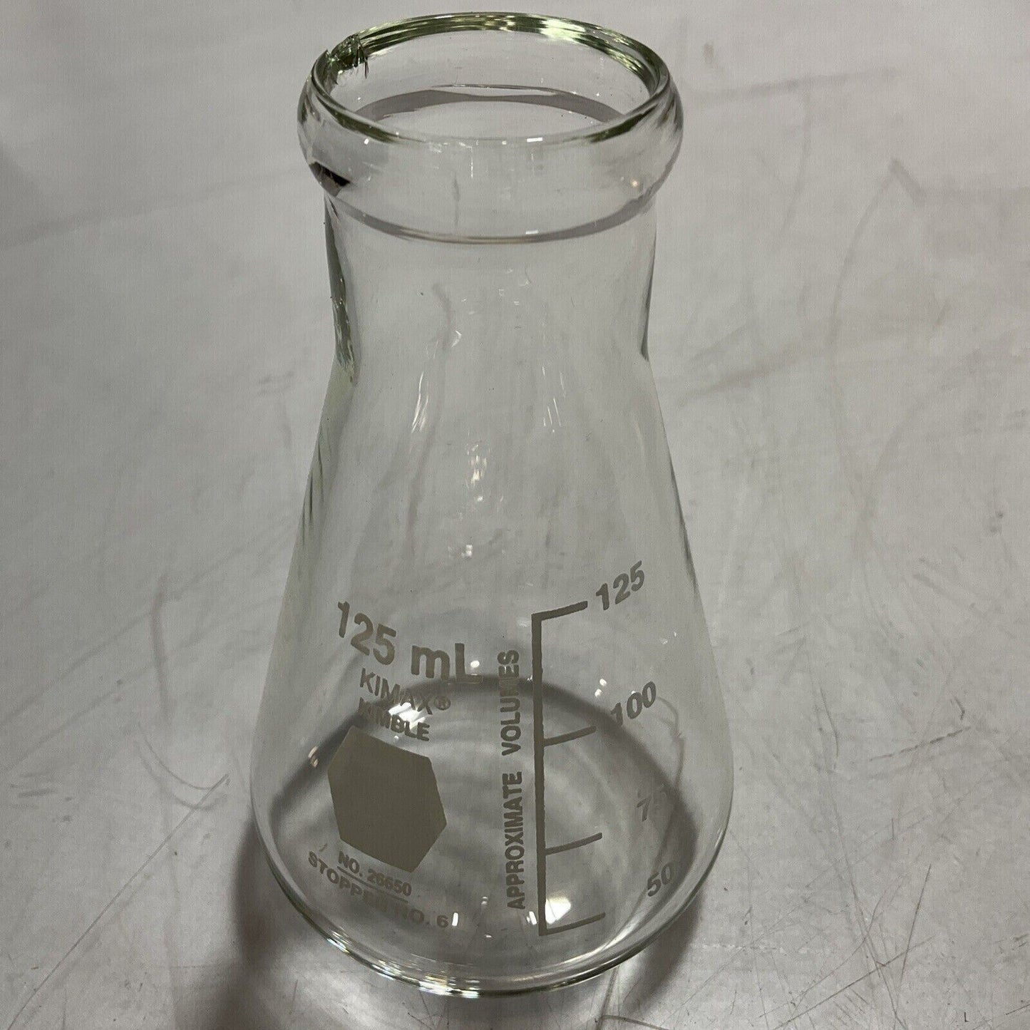 KIMBLE CHASE 26650 FISHER SCIENTIFIC-ERLENMEYER WIDE MOUTH FLASK 125ML QTY12 373