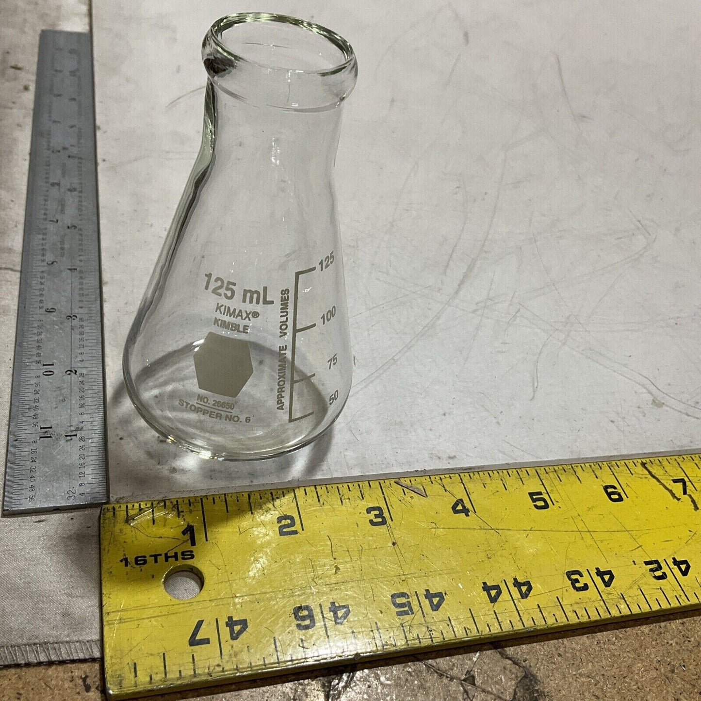 KIMBLE CHASE 26650 FISHER SCIENTIFIC-ERLENMEYER WIDE MOUTH FLASK 125ML QTY12 373