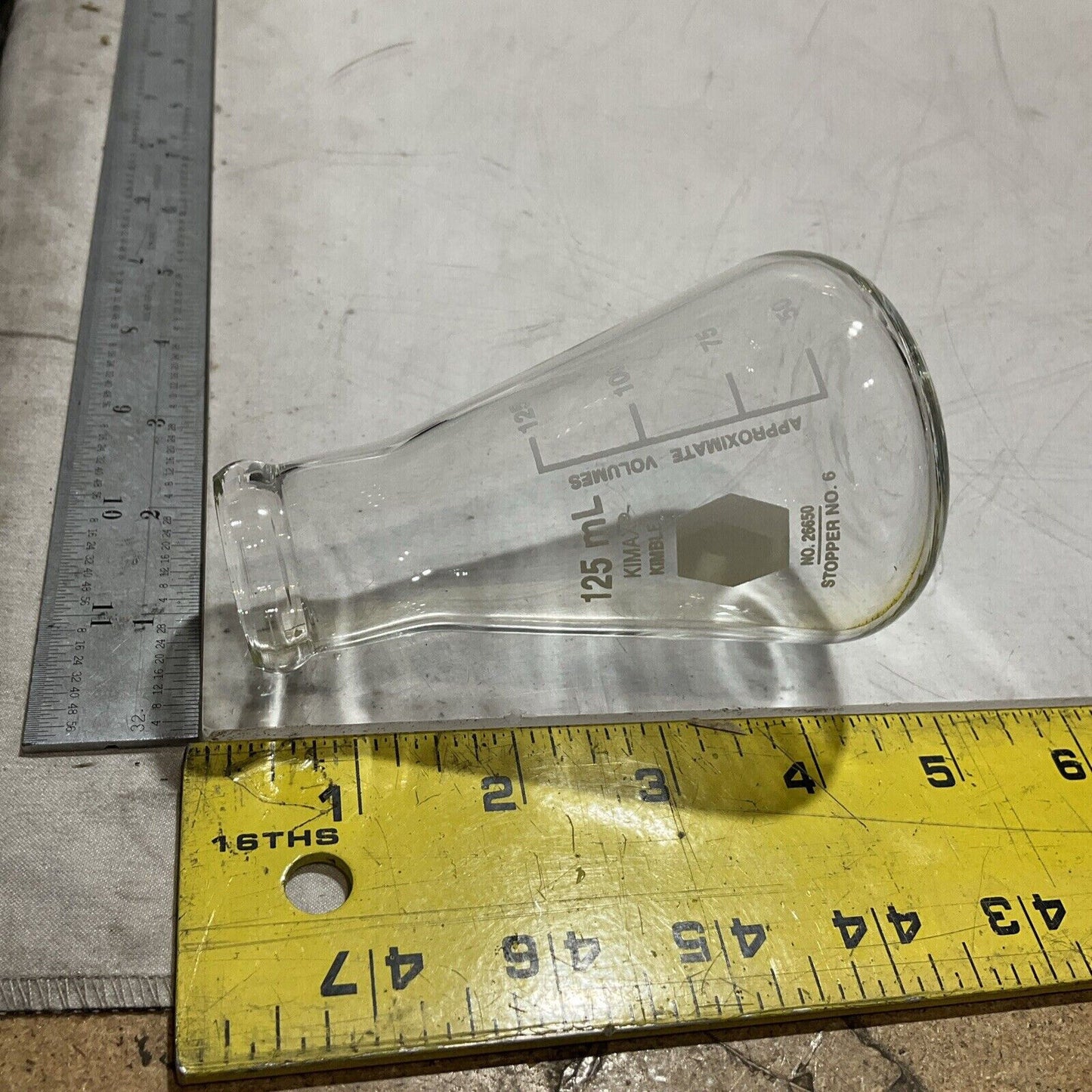KIMBLE CHASE 26650 FISHER SCIENTIFIC-ERLENMEYER WIDE MOUTH FLASK 125ML QTY12 373