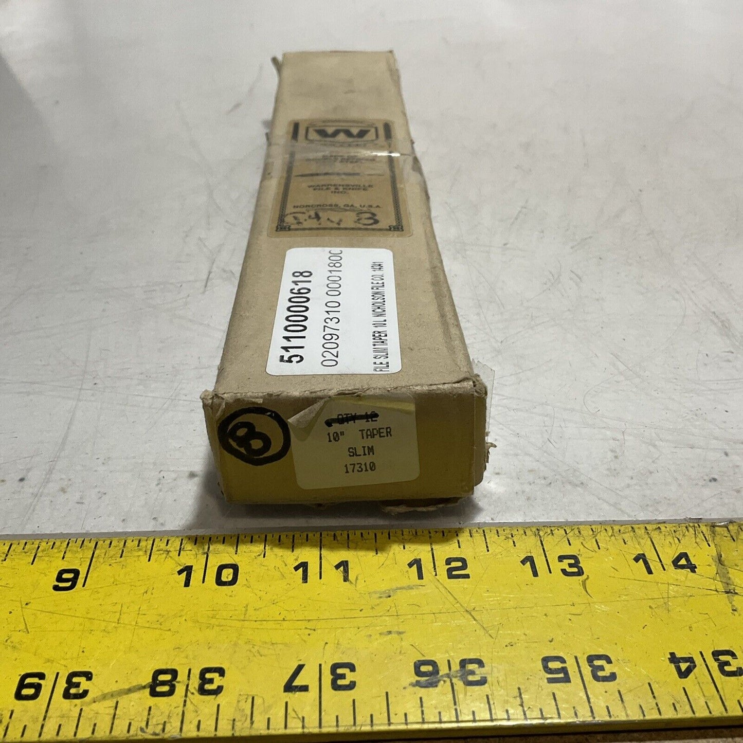 WARRENSVILLE 17310 14341 250M.M FILE SLIM TAPER 10L NICHOLSON FILE QTY 8 U3S