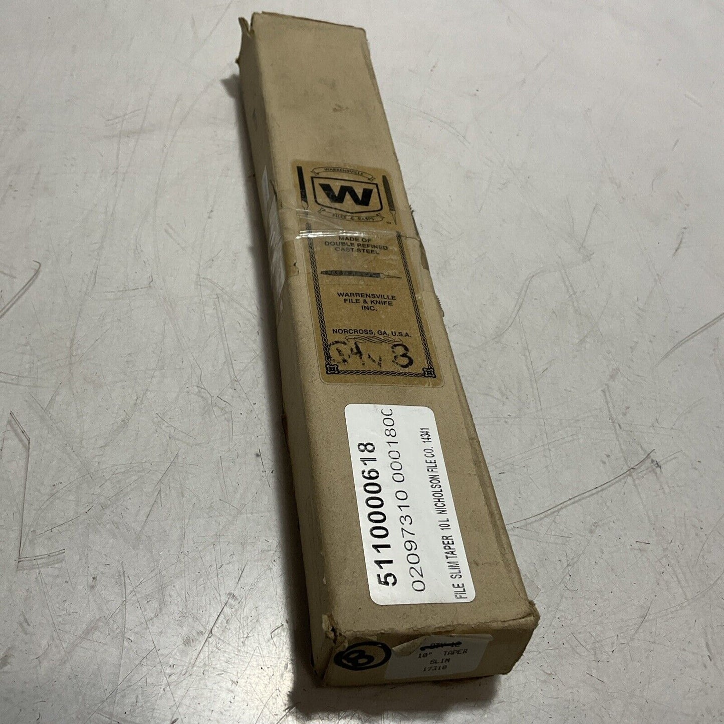 WARRENSVILLE 17310 14341 250M.M FILE SLIM TAPER 10L NICHOLSON FILE QTY 8 U3S