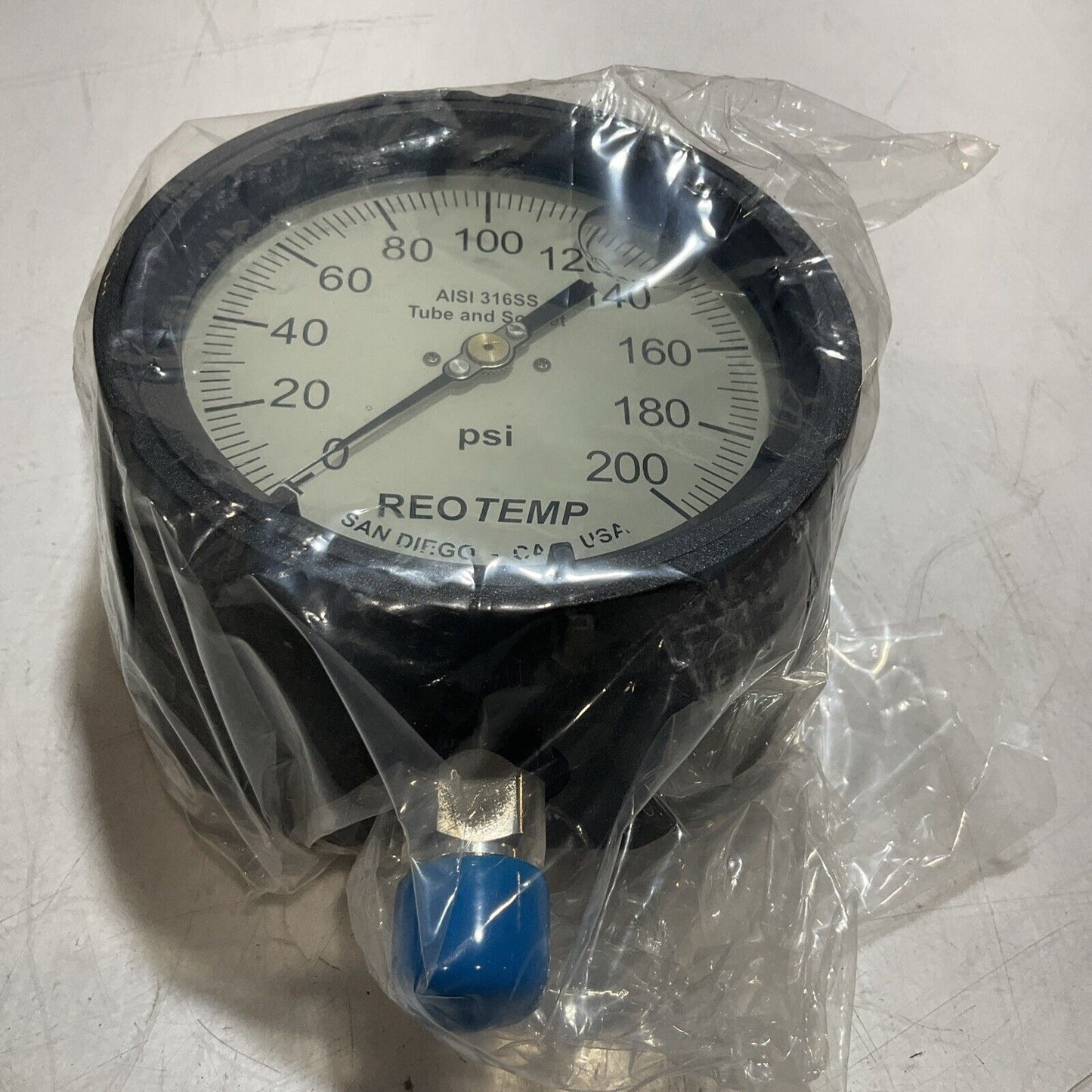 REOTEMP INSTRUMENTS PT45P1A2P20GT GAUGE PRESSURE GLYCERERINE FILLED 4-1/2 373