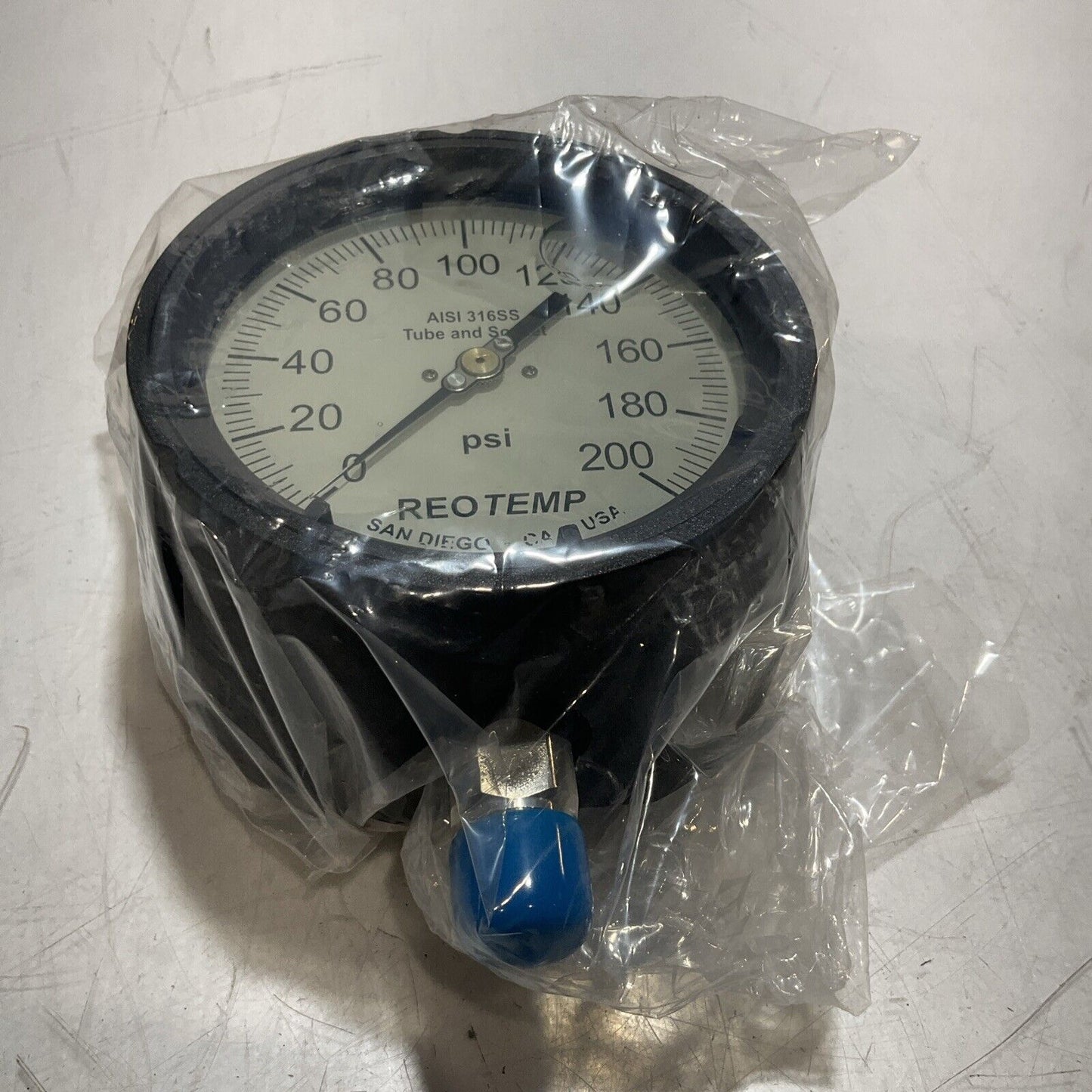 REOTEMP INSTRUMENTS PT45P1A2P20GT GAUGE PRESSURE GLYCERERINE FILLED 4-1/2 373