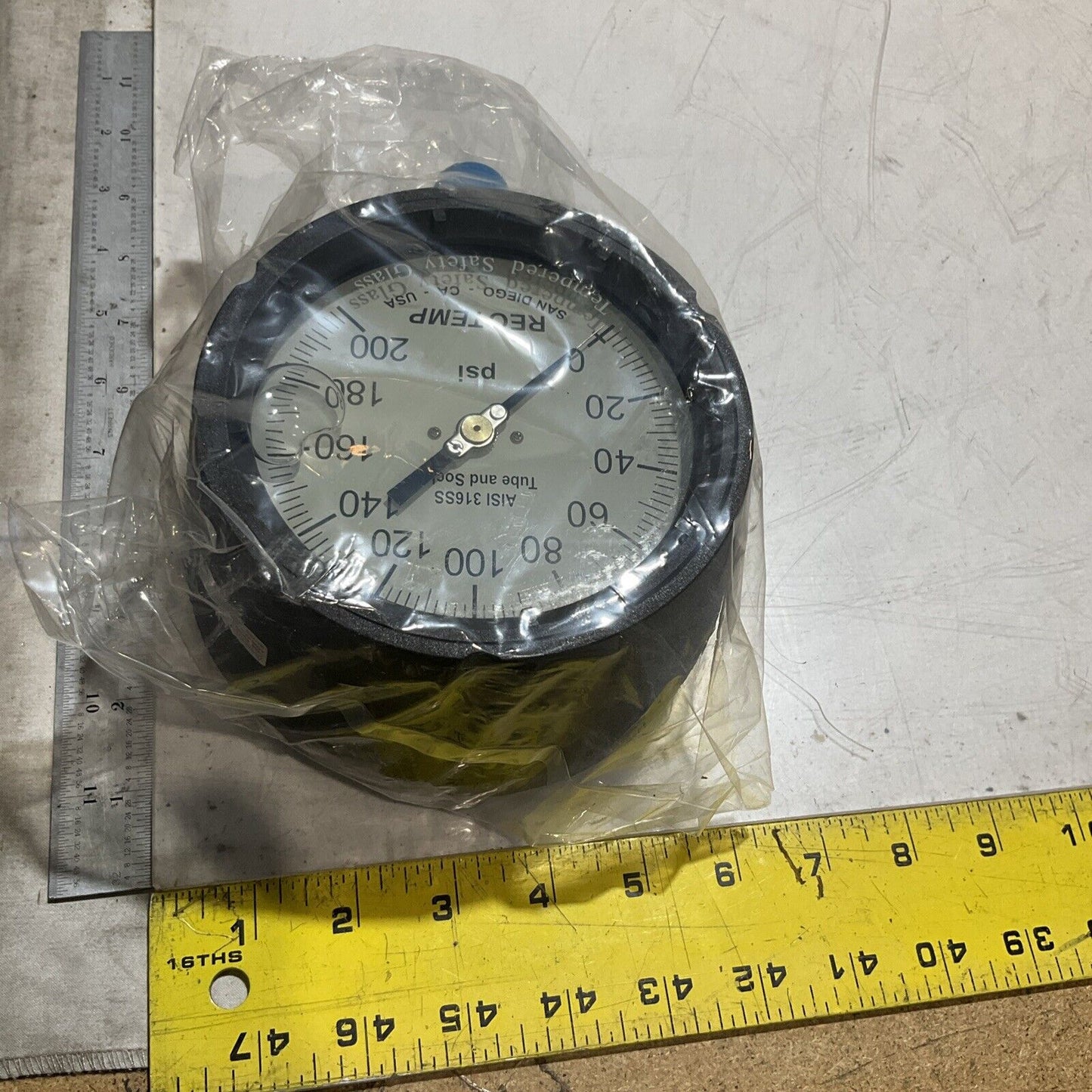 REOTEMP INSTRUMENTS PT45P1A2P20GT GAUGE PRESSURE GLYCERERINE FILLED 4-1/2 373