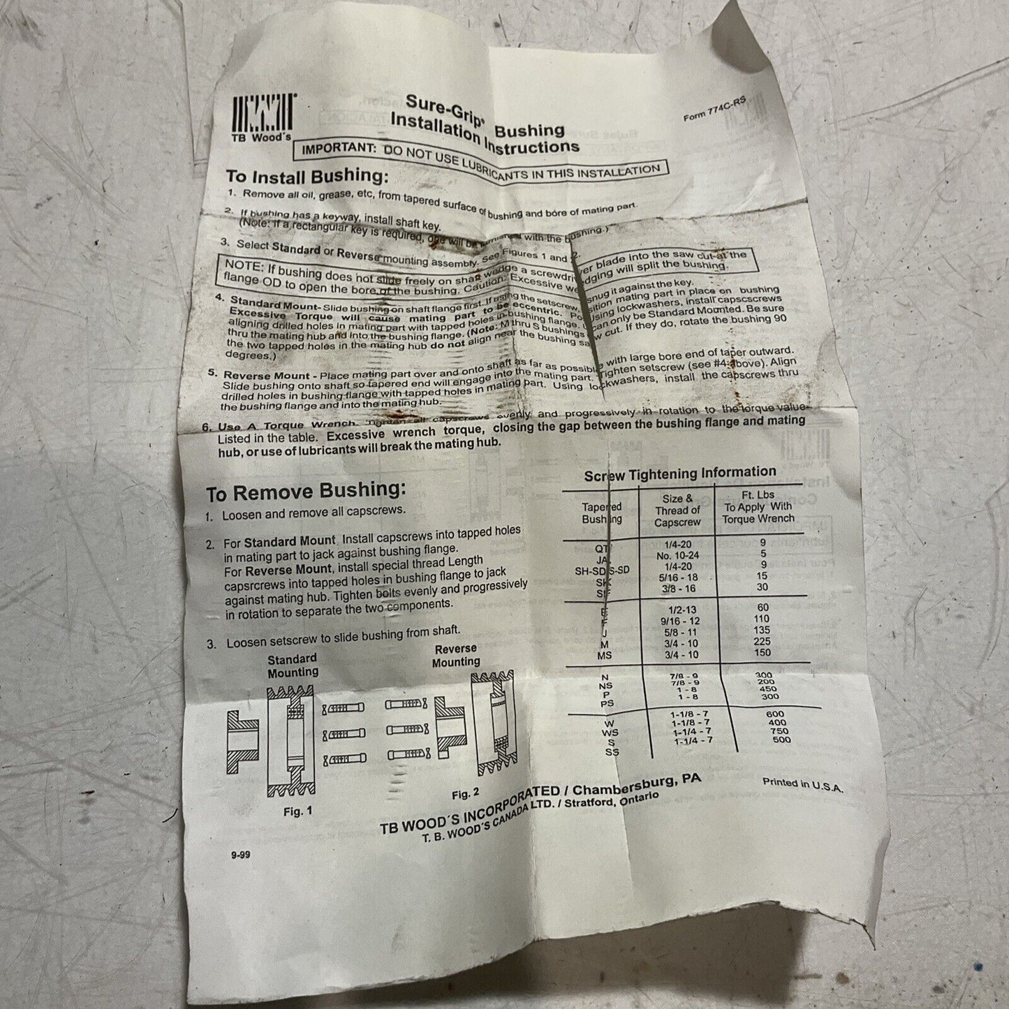 TB-WOODS SFX27/8 DI SG SF278 BUSHING BLOWER MOTOR U3S