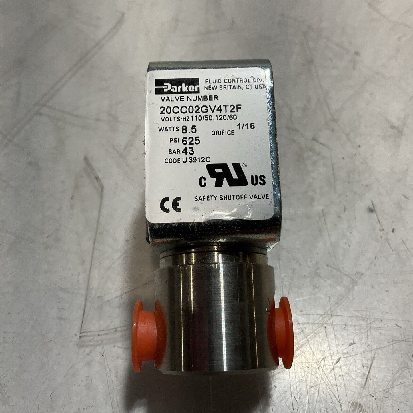 PARKER 20CC02GV4T2F FLUID CONTROL DIVISION VALVE, 2 WAYS SERIES 204 U3S