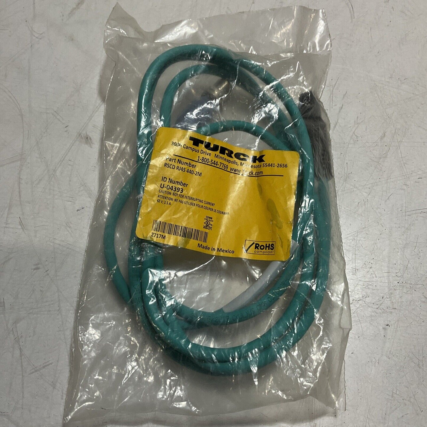 TURCK RSCDRJ45440-2M ID U-04393 SENSOR CORDSET U3S