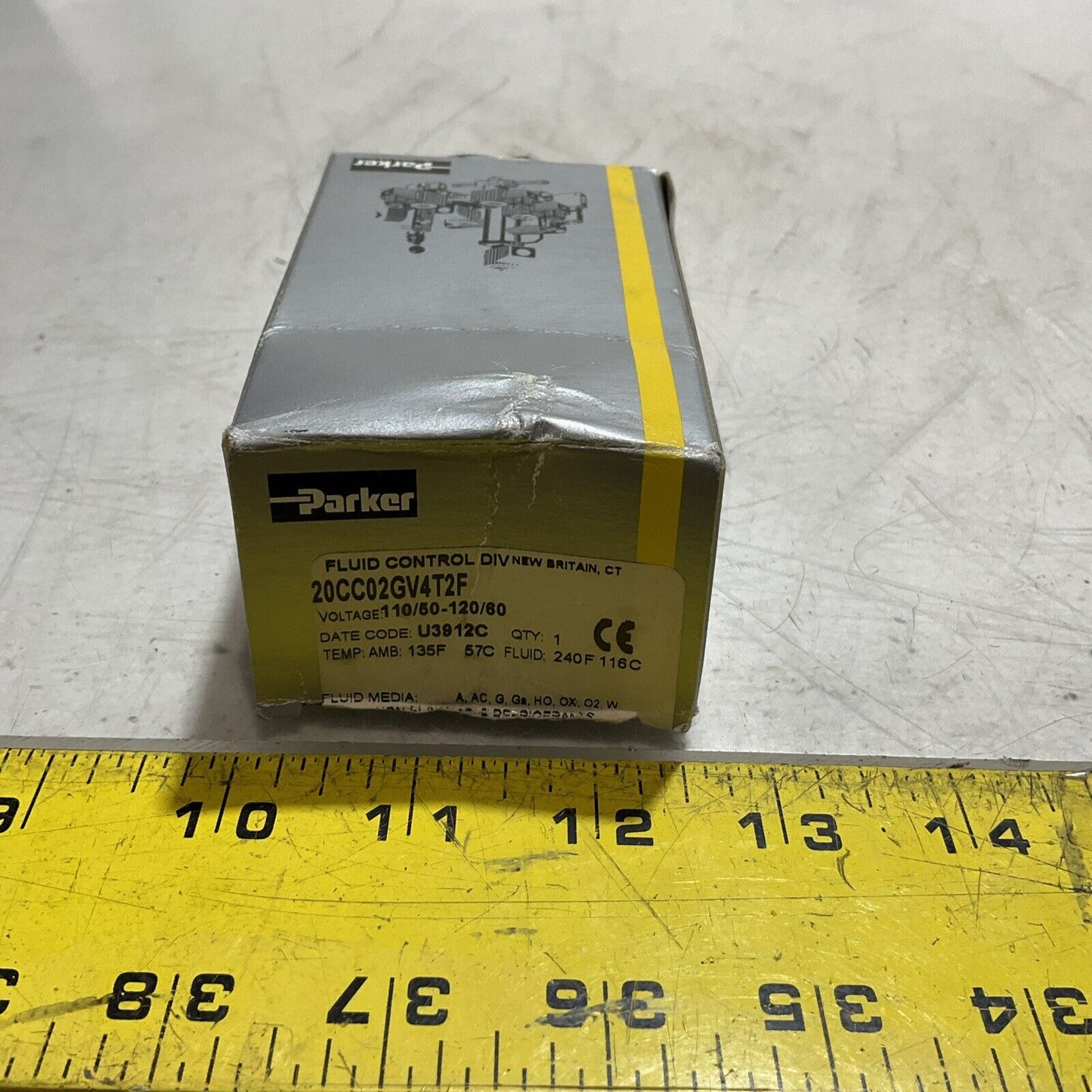 PARKER 20CC02GV4T2F FLUID CONTROL DIVISION VALVE, 2 WAYS SERIES 204 U3S
