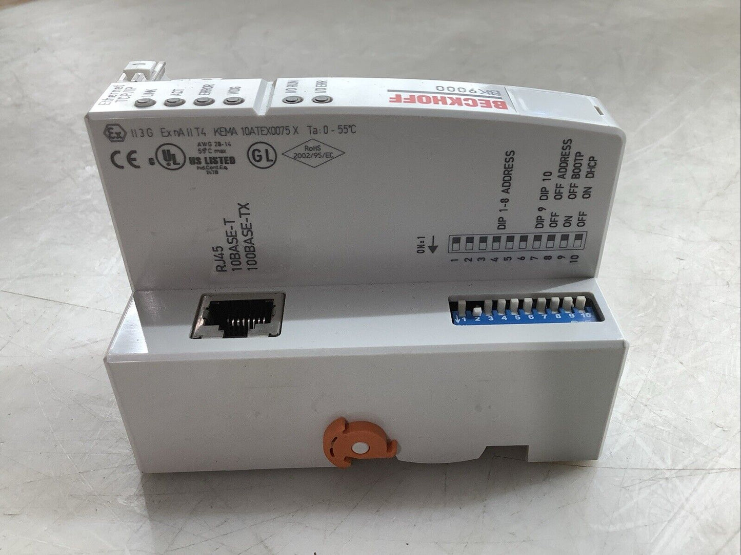 BECKHOFF BK9000 ETHERNET TCP/IP COUPLER 24VDC 64 BUS TERMINAL
