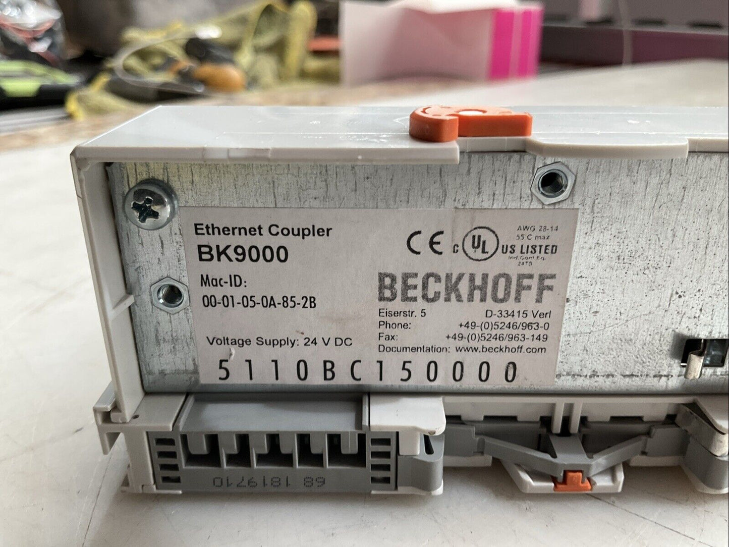 BECKHOFF BK9000 ETHERNET TCP/IP COUPLER 24VDC 64 BUS TERMINAL