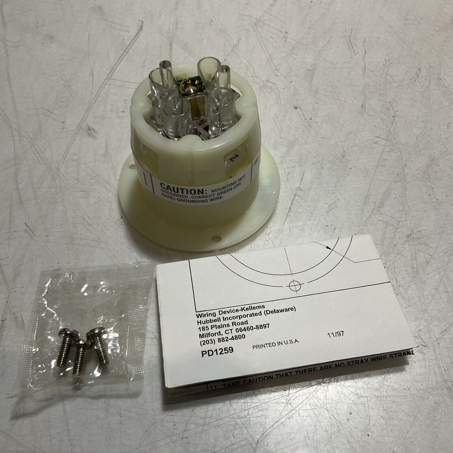 HUBBELL HBL2515 FLANGED INLET 20A 3PHASE 120/208V INSULGRIP TWIST- LOCK U3S