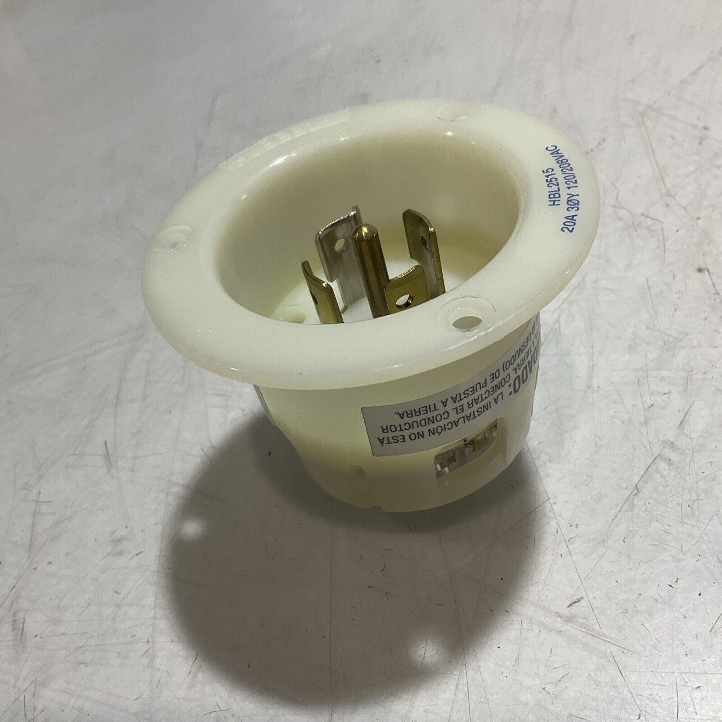 HUBBELL HBL2515 FLANGED INLET 20A 3PHASE 120/208V INSULGRIP TWIST- LOCK U3S