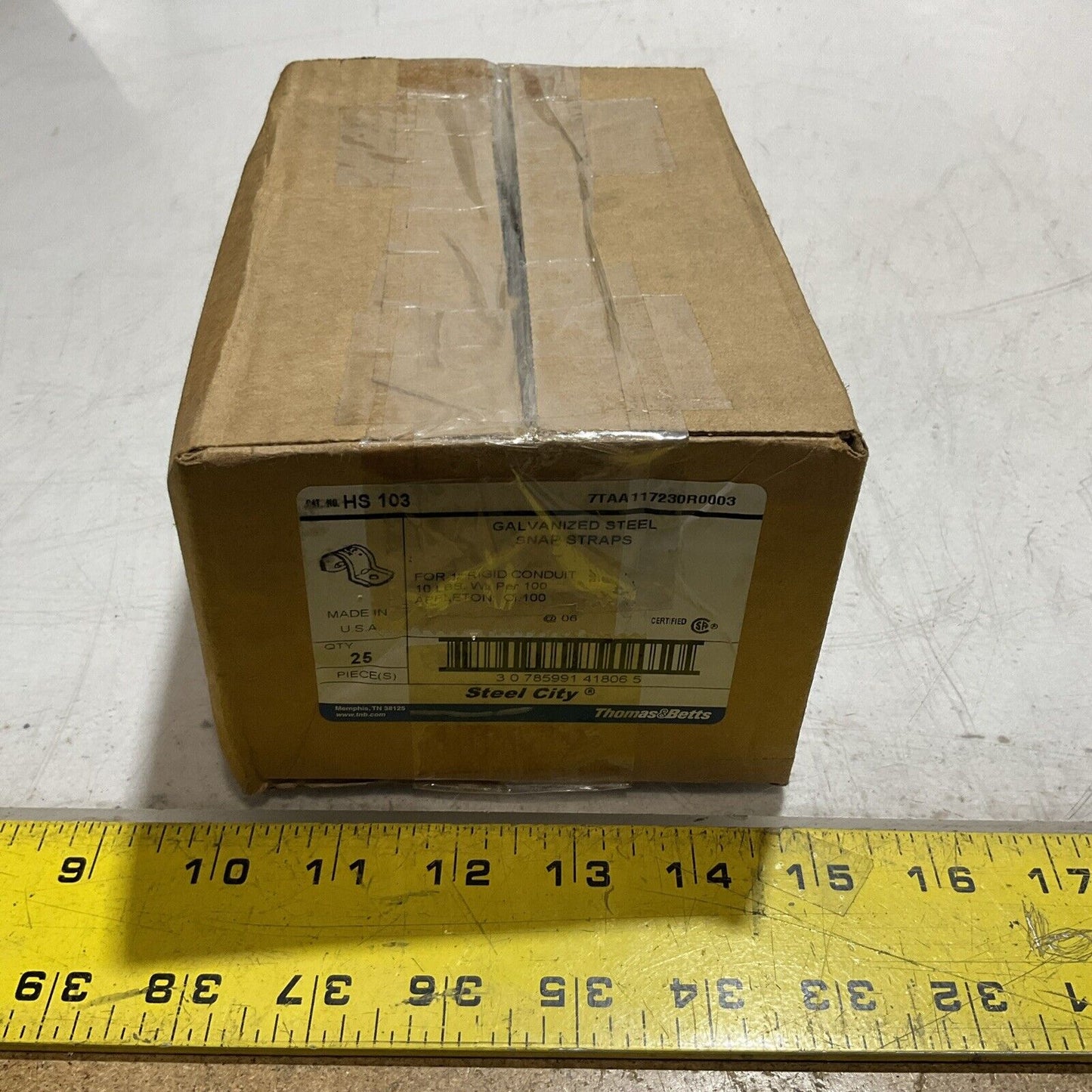 THOMAS&BETTS STEEL CITY HS 103 GALVANIZED STEEL SNAP STRAPS QTY 25 PEICES 222