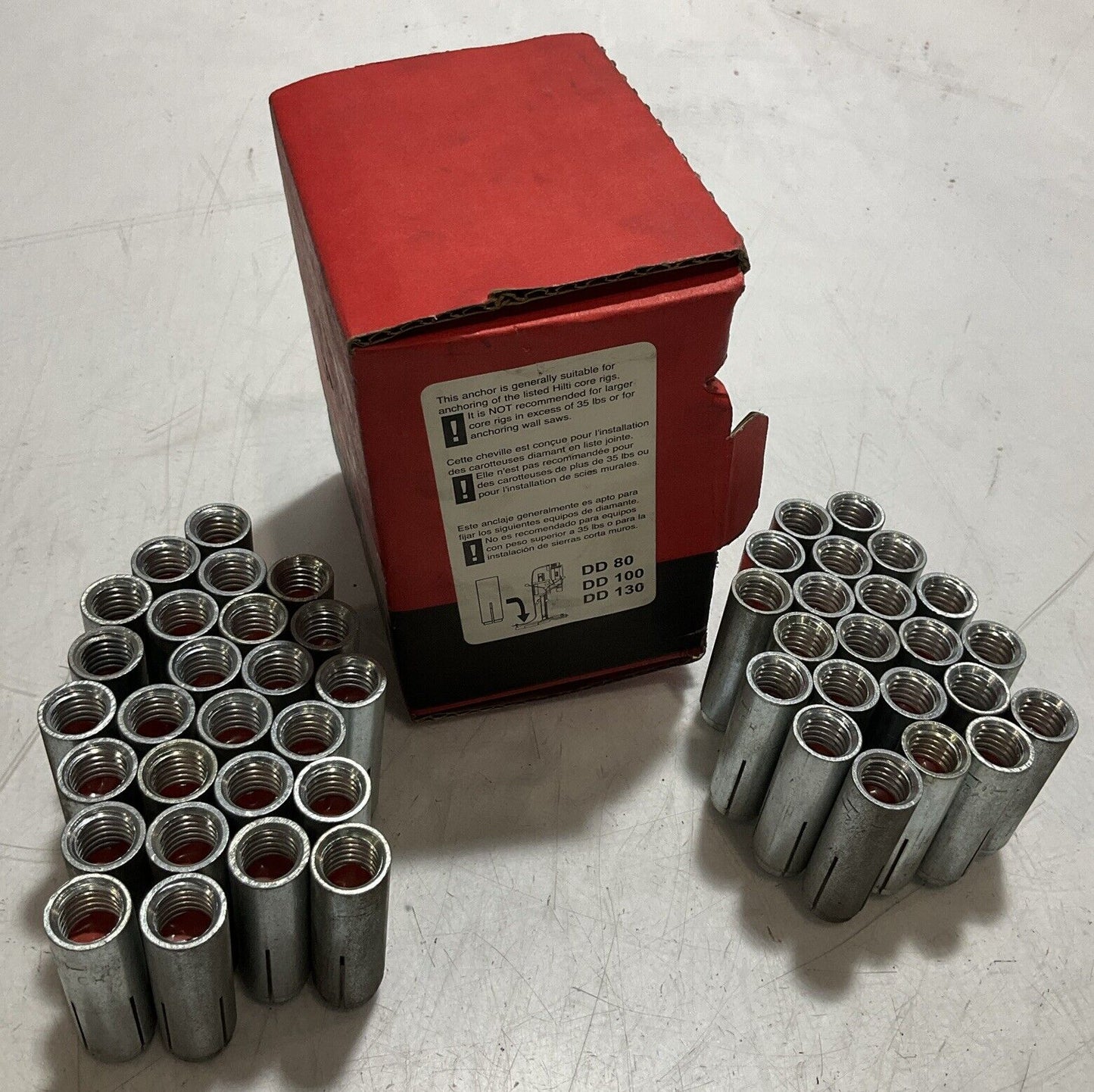 HILTI DD80 DD100 DD130 HDL DROP IN ANCHOR MECHANICAL SIZE 1/2” LOT OF 48 U3S
