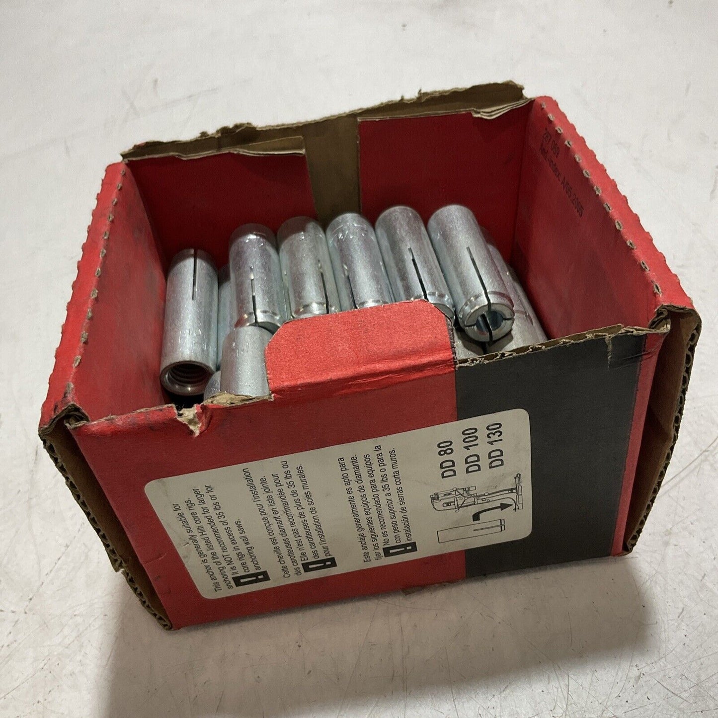 HILTI DD80 DD100 DD130 HDL DROP IN ANCHOR MECHANICAL SIZE 1/2” LOT OF 48 U3S