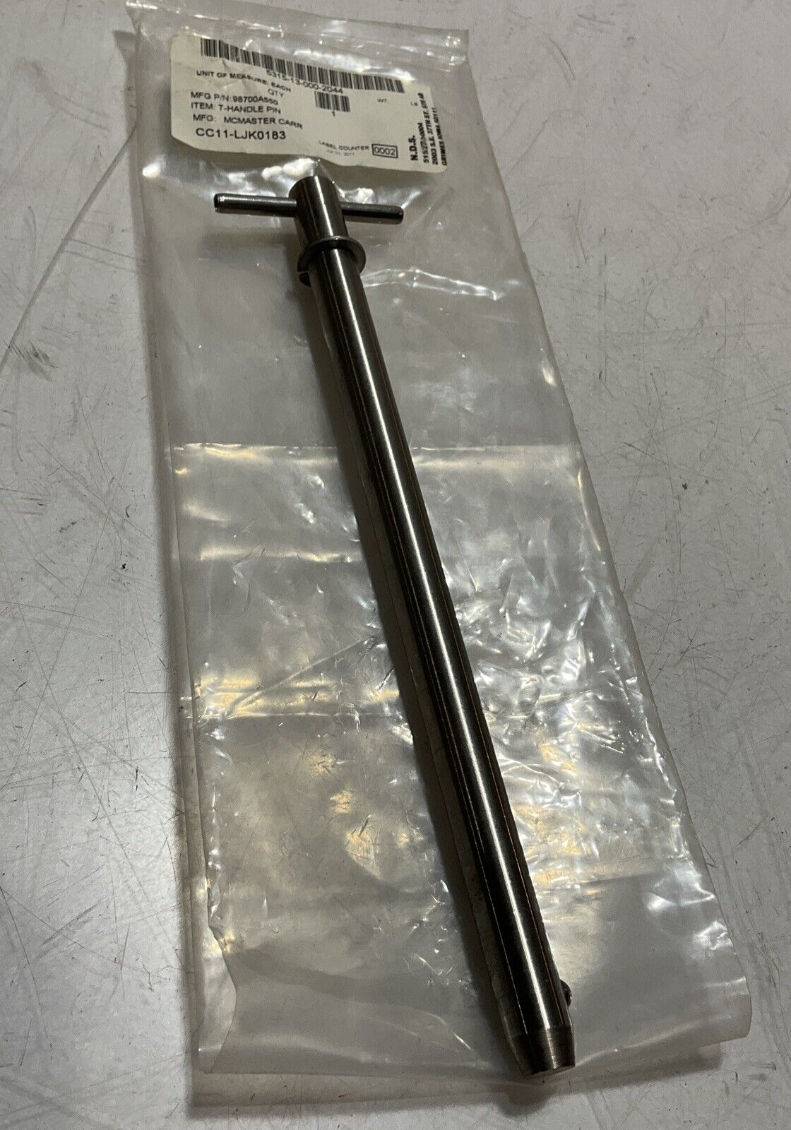 MCMASTER CARR 98700A550 T-HANDLE PIN U3S