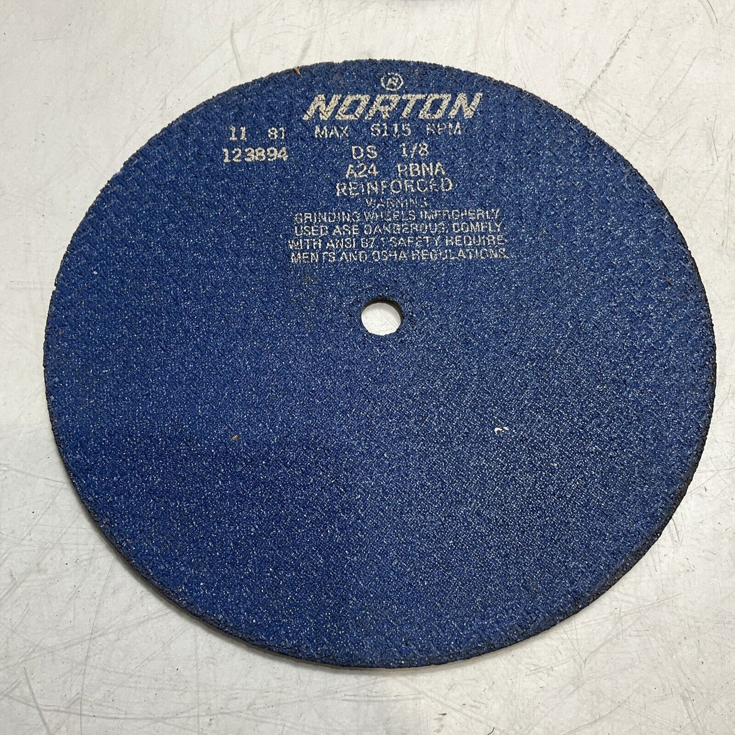 NORTON 123894-123495-96 GRINDING & CUTTING WHEELS MAX 5115 RPM DS 1/8 QTY4 U3S