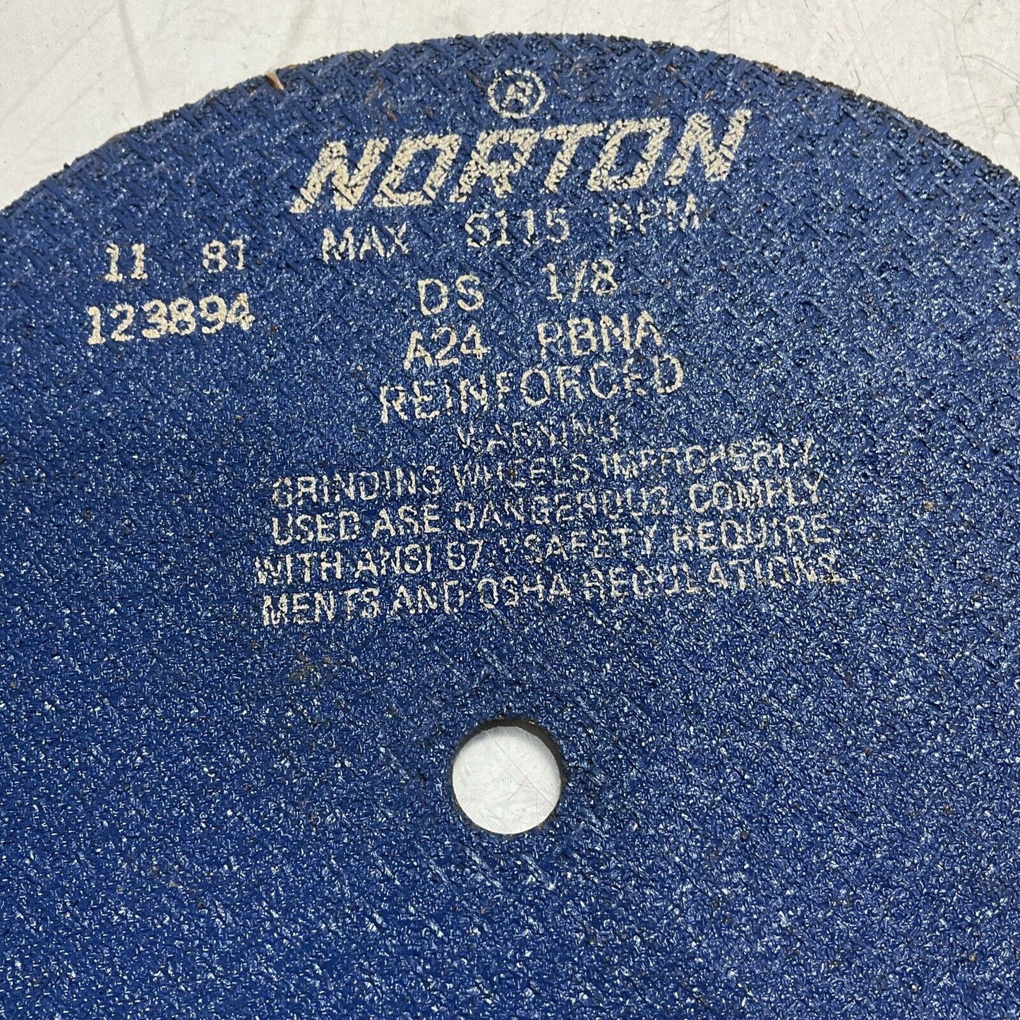 NORTON 123894-123495-96 GRINDING & CUTTING WHEELS MAX 5115 RPM DS 1/8 QTY4 U3S