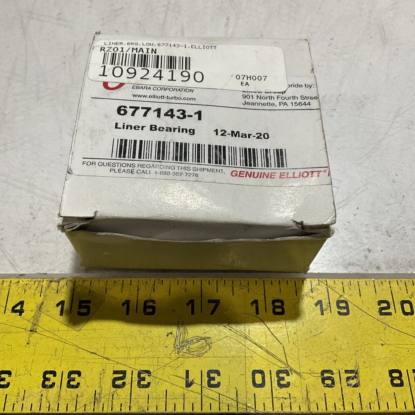 GENUINE ELLIOTT 677143-1 LOW LINER BEARING U3S