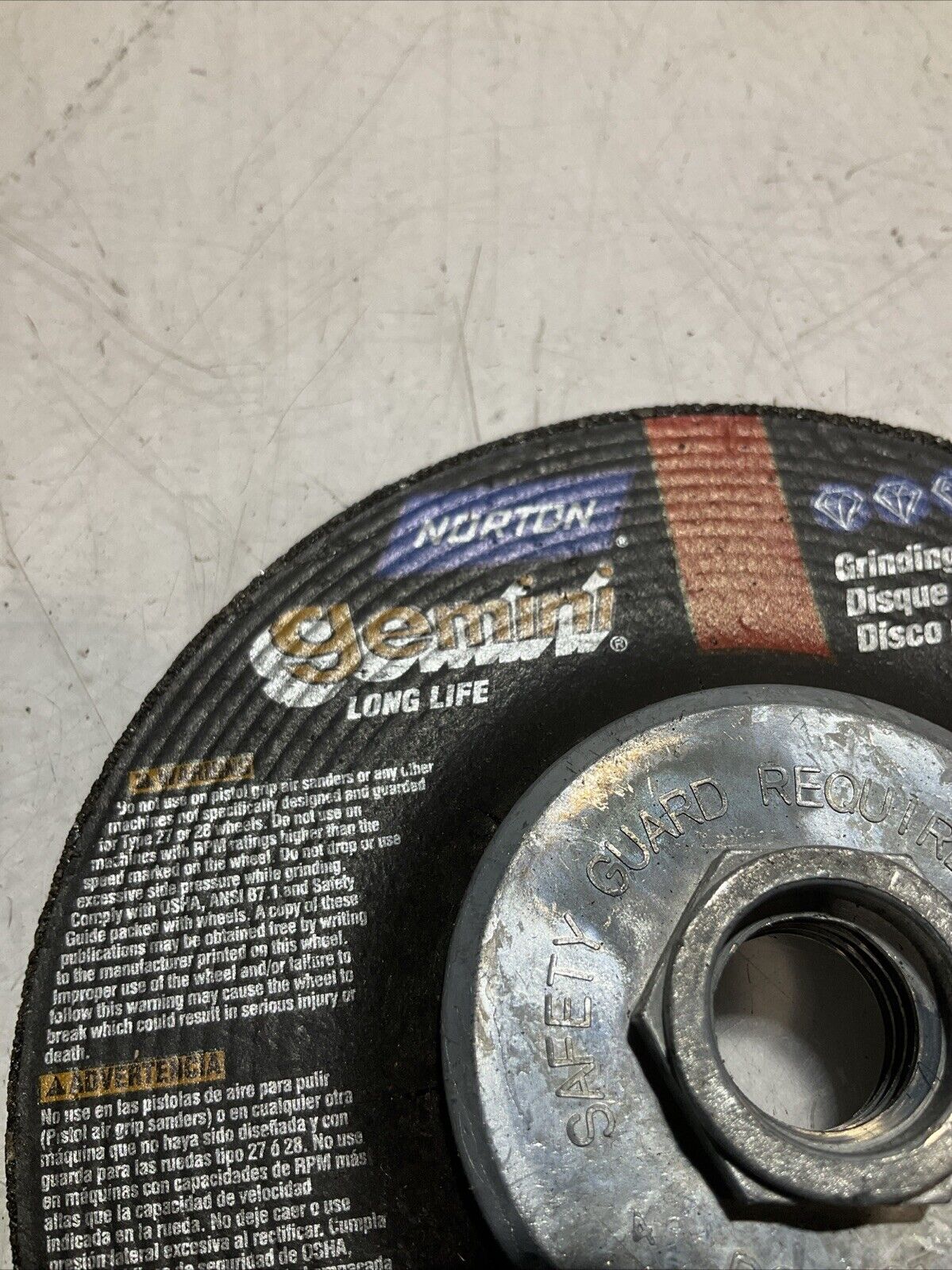 NORTON GEMINI 13580 STAINLESS GRINDING WHEEL 4-1/2X1/4X5/8-11 115X7MM QTY4 U3S