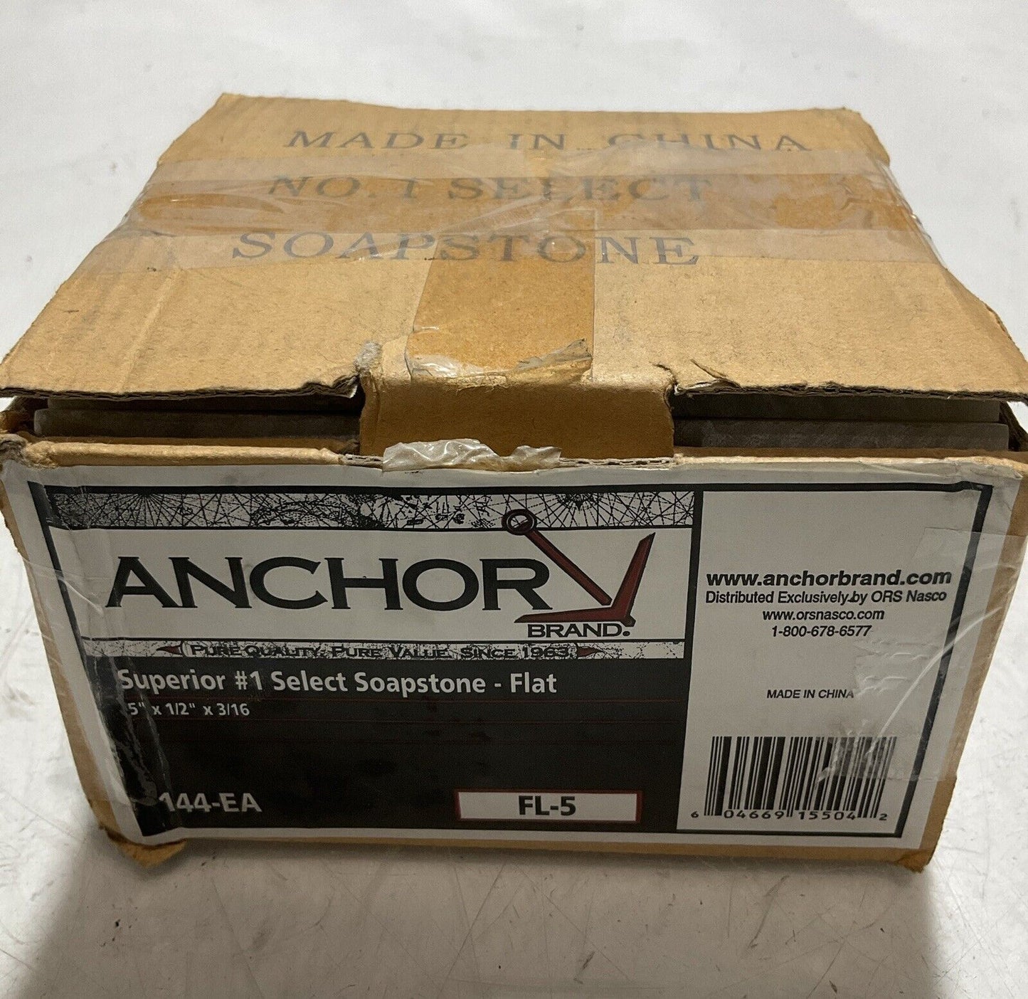 ANCHOR BRAND FL-5 WHITE FLAT SOAPSTONE 5X1/2X3/16 LOT OF 144 373