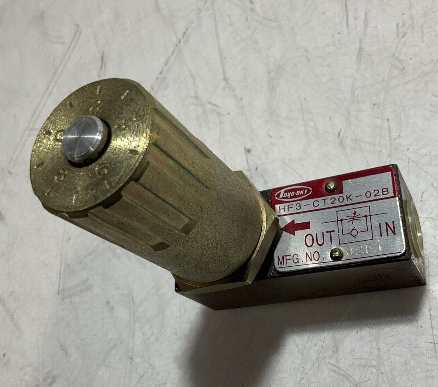 TOYO-OKI HF3-CT20K-02B FLOW CONTROL VALVE 21MPA SCREW CONNECTION 1/4 U3S