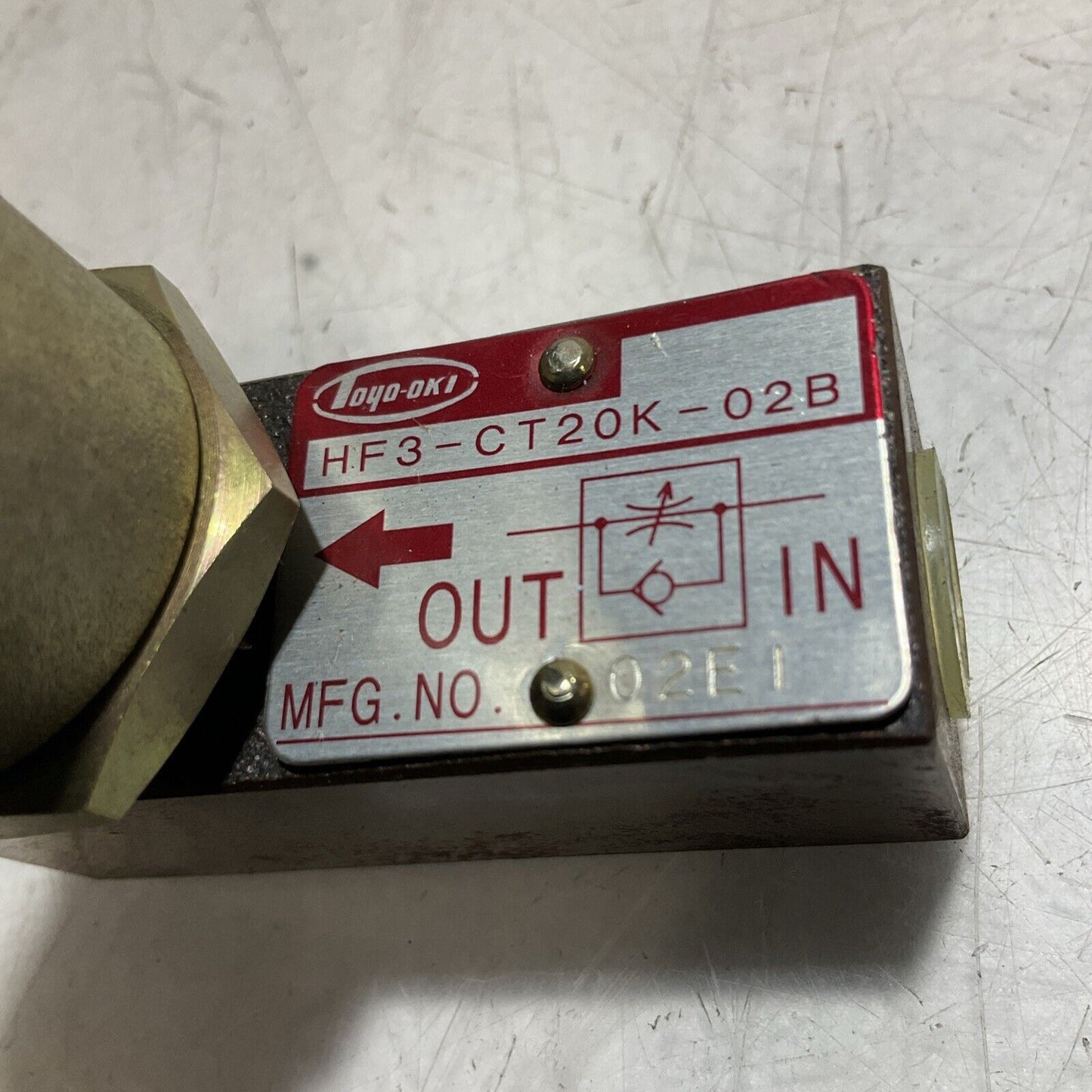 TOYO-OKI HF3-CT20K-02B FLOW CONTROL VALVE 21MPA SCREW CONNECTION 1/4 U3S