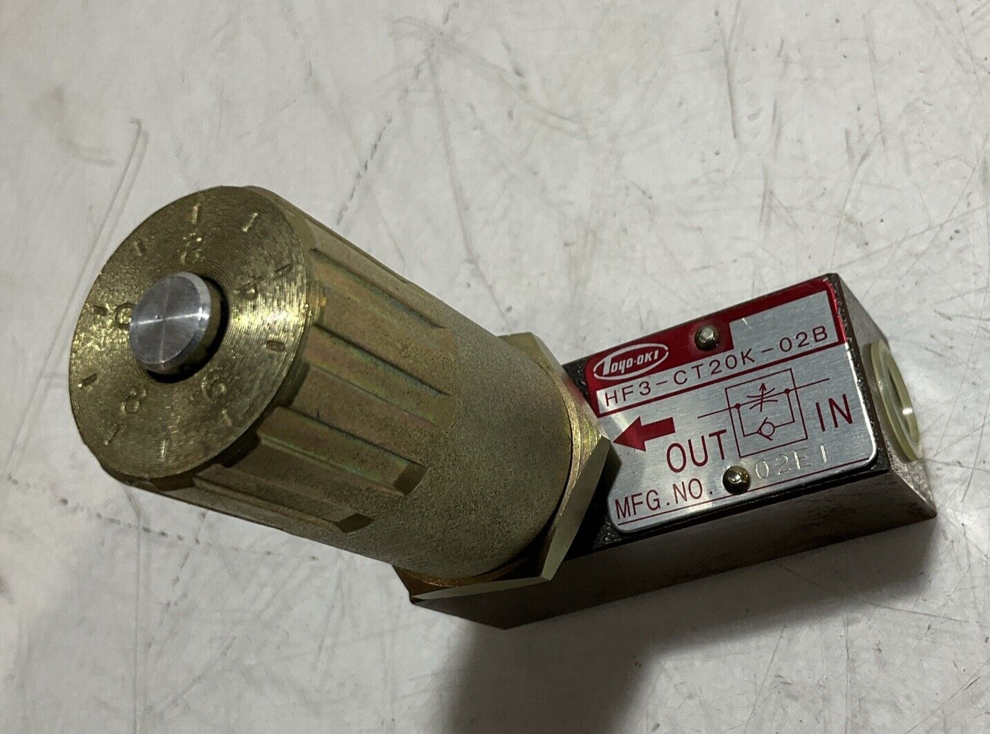 TOYO-OKI HF3-CT20K-02B FLOW CONTROL VALVE 21MPA SCREW CONNECTION 1/4 U3S