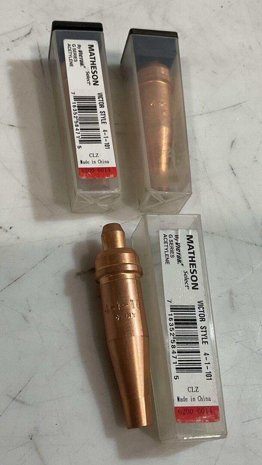 MATHESON -BY- VICTOR 4-1-101 G SERIES ACETYLENE TORCH CUTTING TIP LOT OF 3 U3S