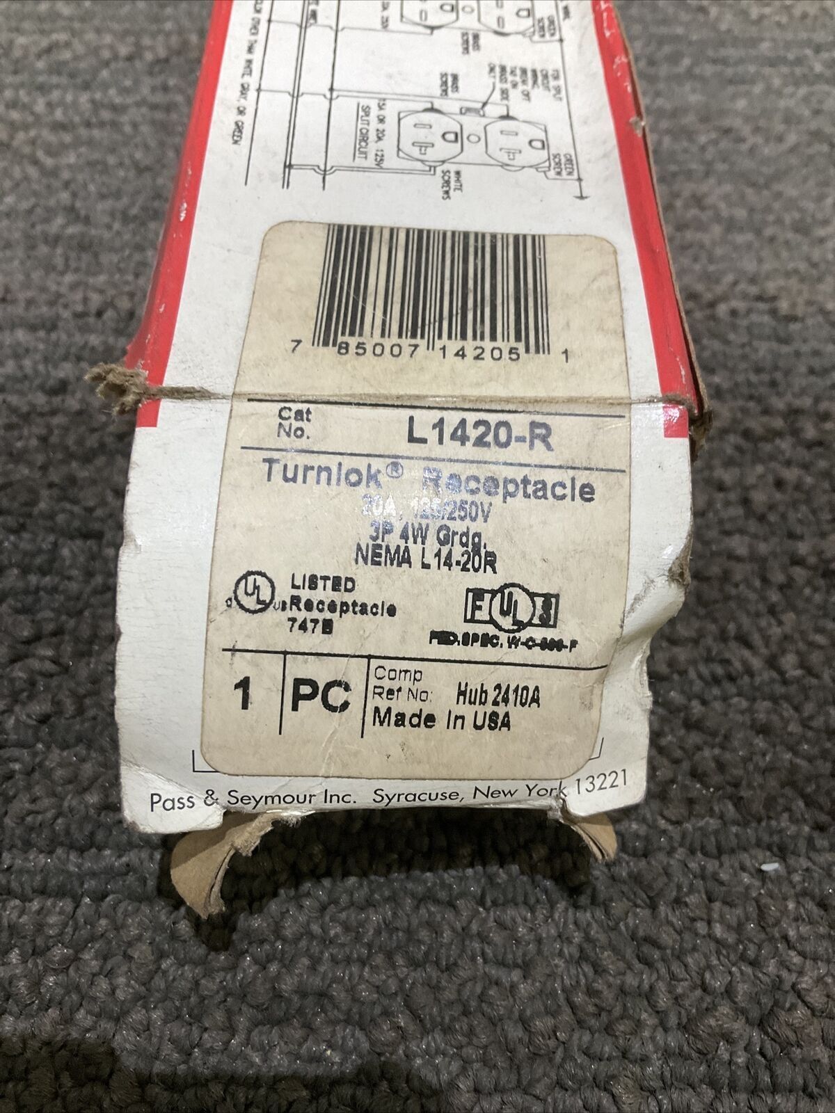 PASS AND SEYMOUR LEGRAND L1420-R TURNLOK RECEPTACLE 444