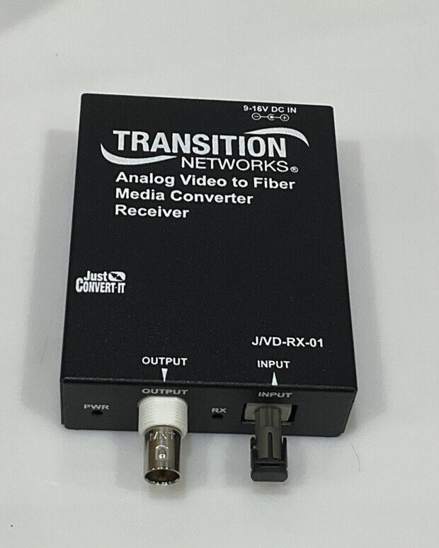 TRANSITION NETWORKS J/VD-RX-01 ANALOG VIDEO TO FIBER MEDIA CONVERTER TWD
