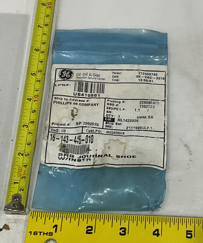 GE A-C COMP 16-143-446-010 BEARING JOURNAL SHOE 678