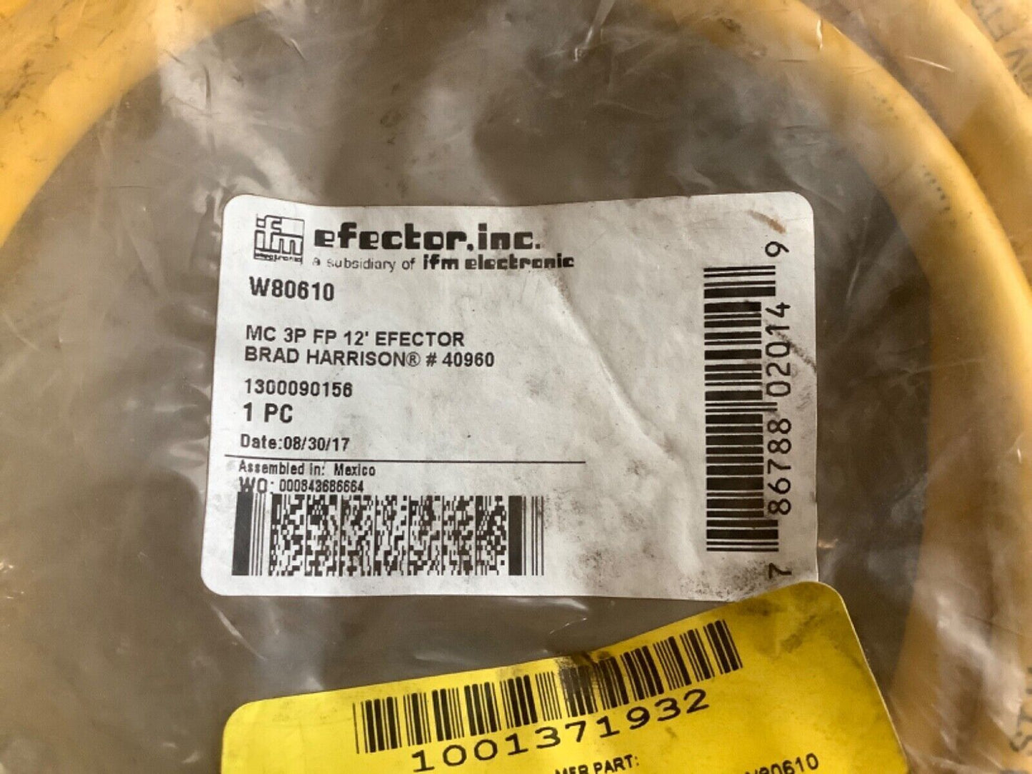 IFM W80610 CORDSET 3P 12FT 222