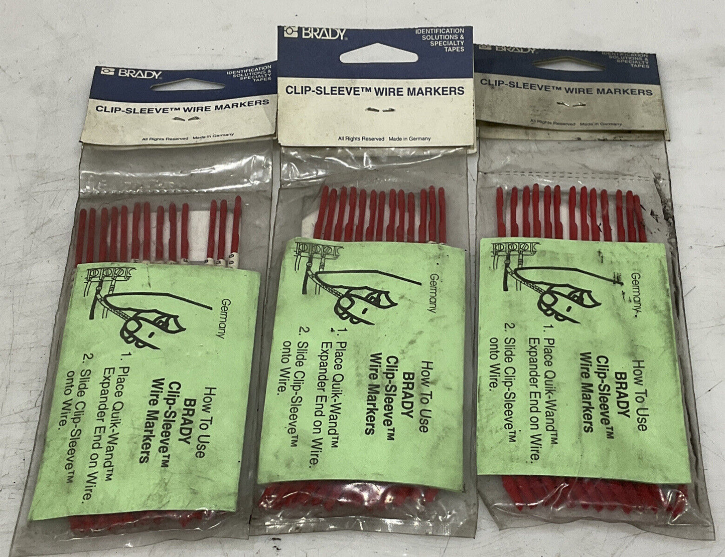 BRADY SCNC 10-A-M CLIP-SLEEVE WIRE MARKERS LOT OF 3 476