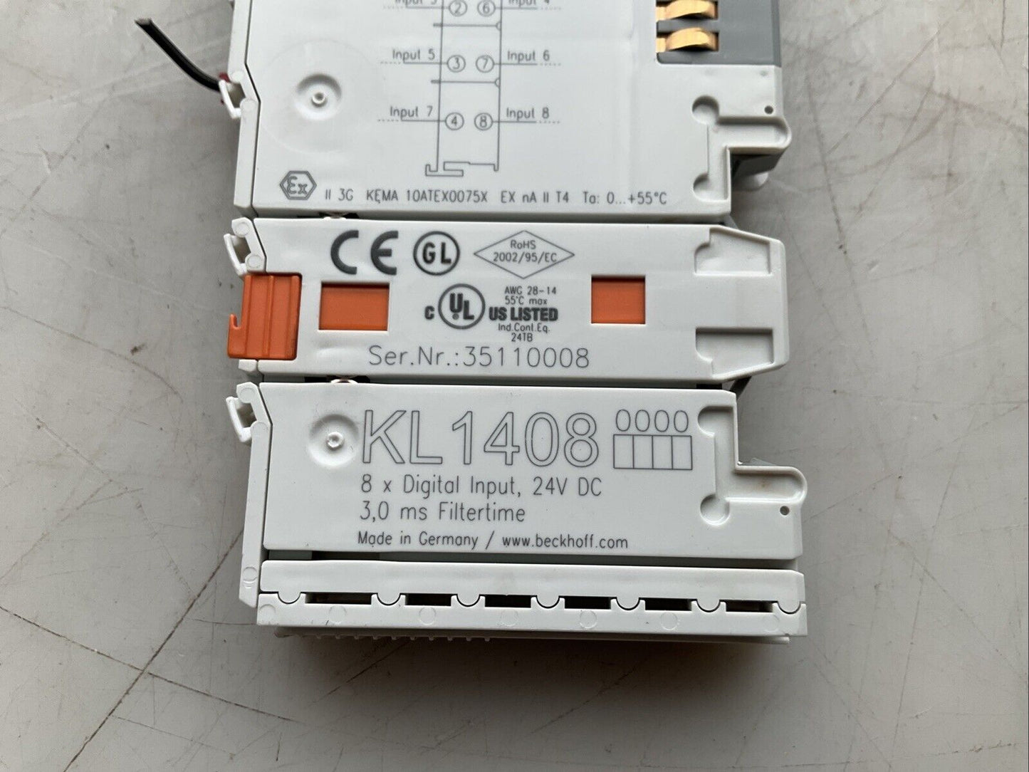 BECKHOFF KL1408 BUS TERMINAL 24VDC 8 CHANNEL