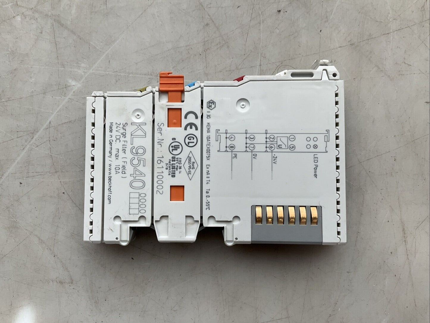 BECKHOFF KL9540 SYSTEM TERMINAL MODULE 24VDC 10A