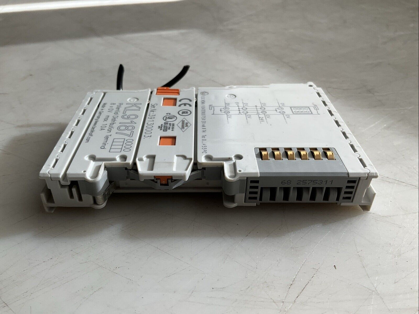 BECKHOFF KL9187 POTENTIAL DISTRIBUTION TERMINAL 8 X 0V 10A