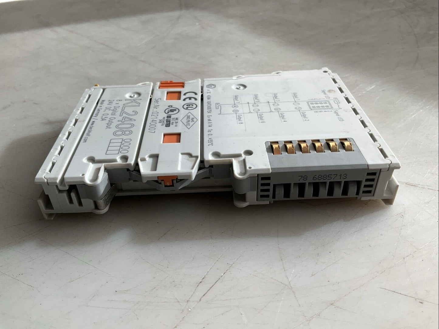 BECKHOFF KL2408 BUS TERMINAL 24VDC 0.5A 8 DIGITAL OUTPUT