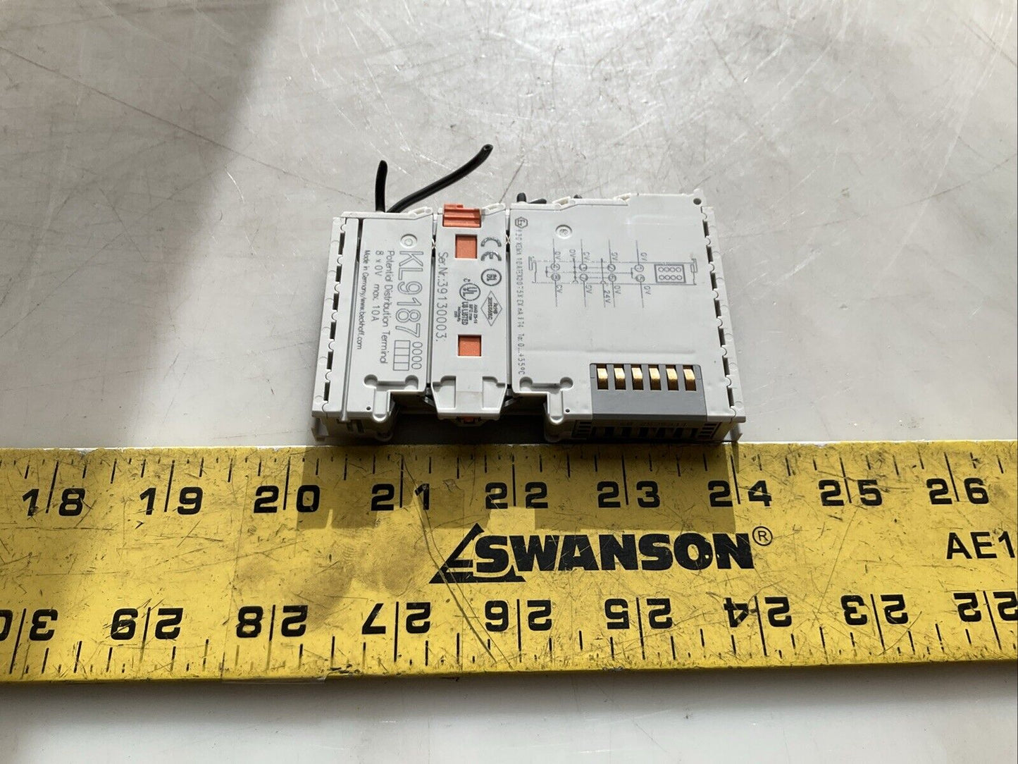 BECKHOFF KL9187 POTENTIAL DISTRIBUTION TERMINAL 8 X 0V 10A