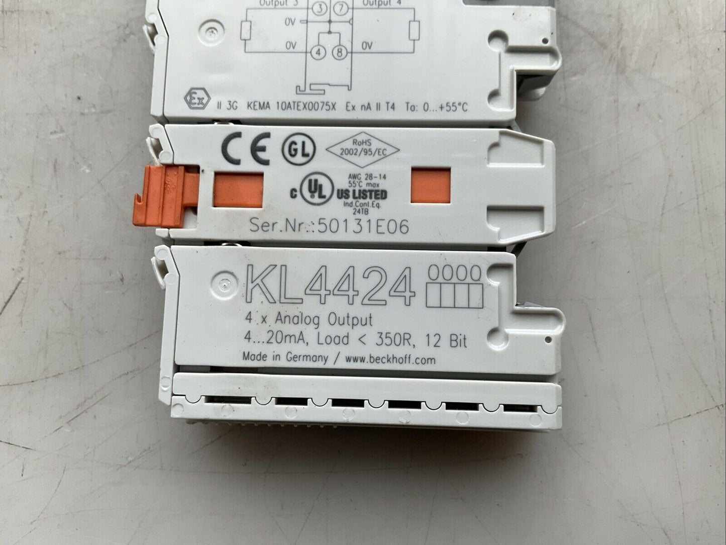 BECKHOFF KL4424 BUS TERMINAL ANALOG OUTPUT 4 CHANNEL 4-20MA
