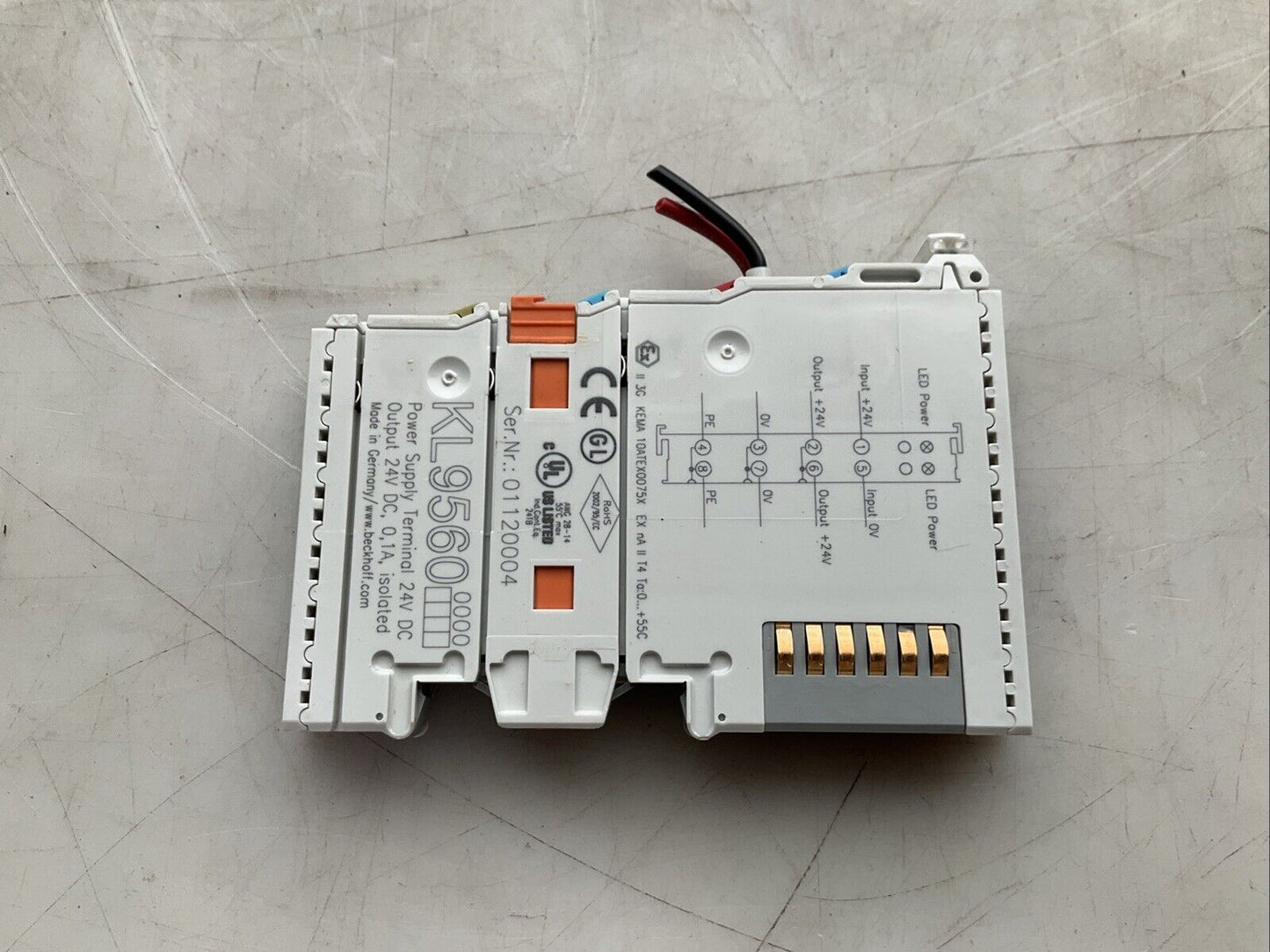 BECKHOFF KL9560 POWER SUPPLY TERMINAL 24VDC 0.1A