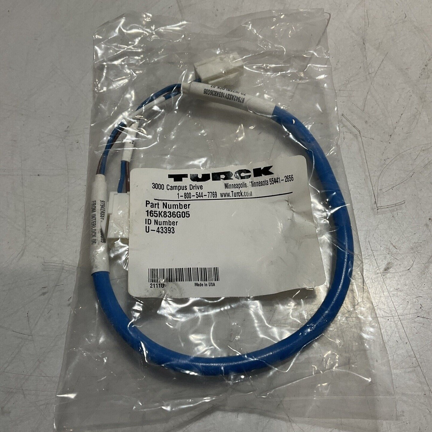TURCK U-43392 165K836G04 CABLE ASSEMBLY WITH INTERLOCK SWITCH U3S