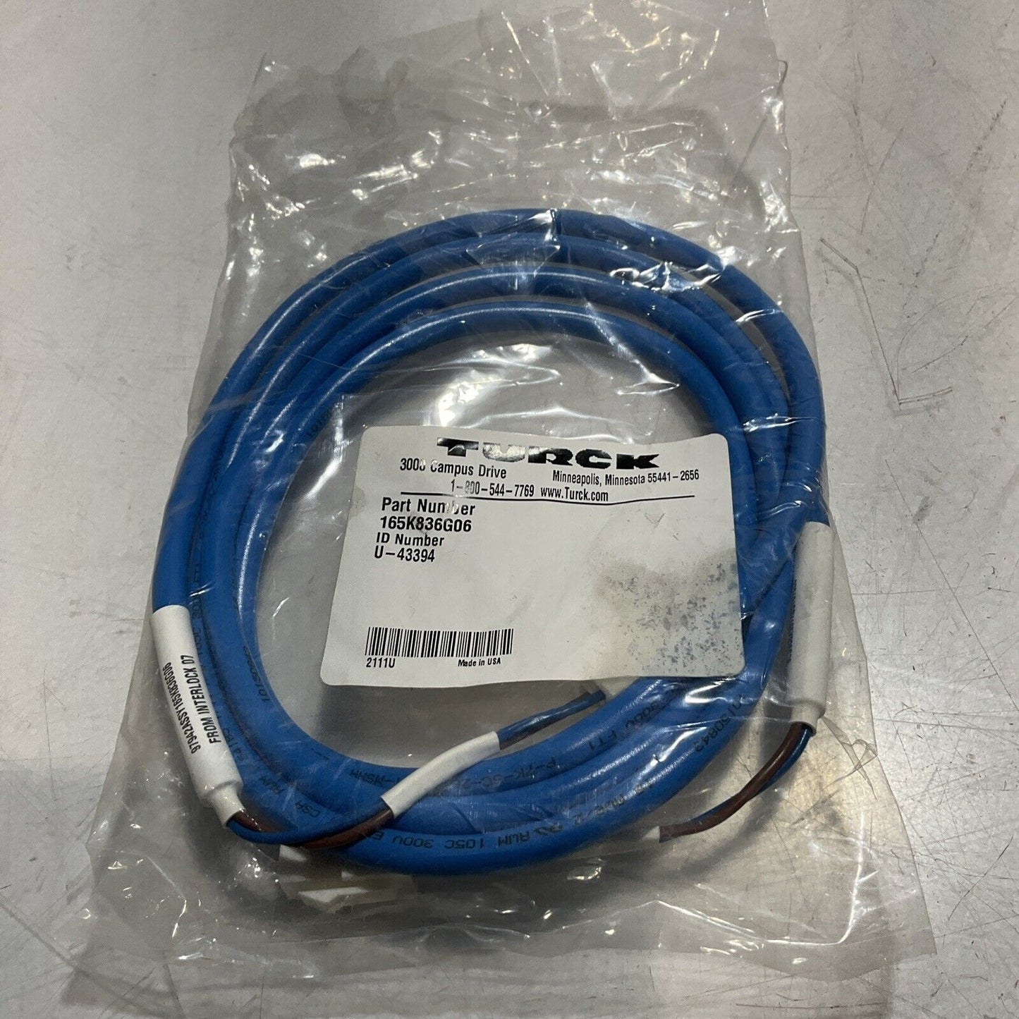 TURCK U-43392 165K836G04 CABLE ASSEMBLY WITH INTERLOCK SWITCH U3S