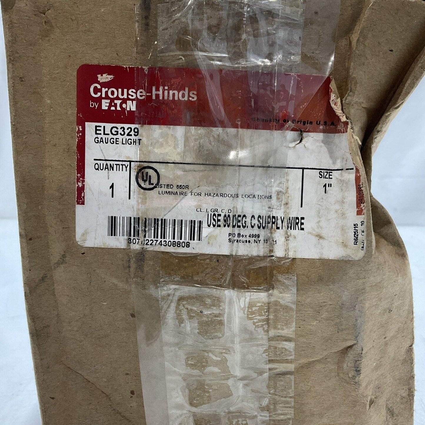 CROUSE-HINDS EATON ELG329 GAUGE LIGTH 120V 58W T4AMAX VOLTS U3S