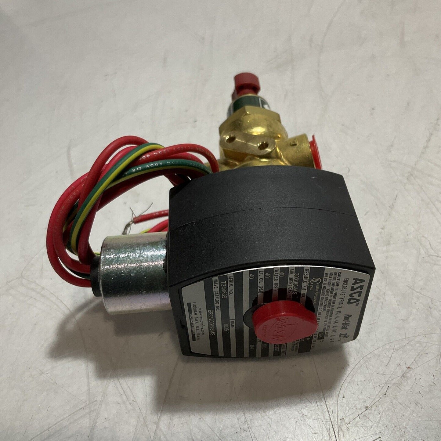 ASCO REDHAT EF8320G198MS BRASS SOLENOID 1/4 3W VALVE U3S