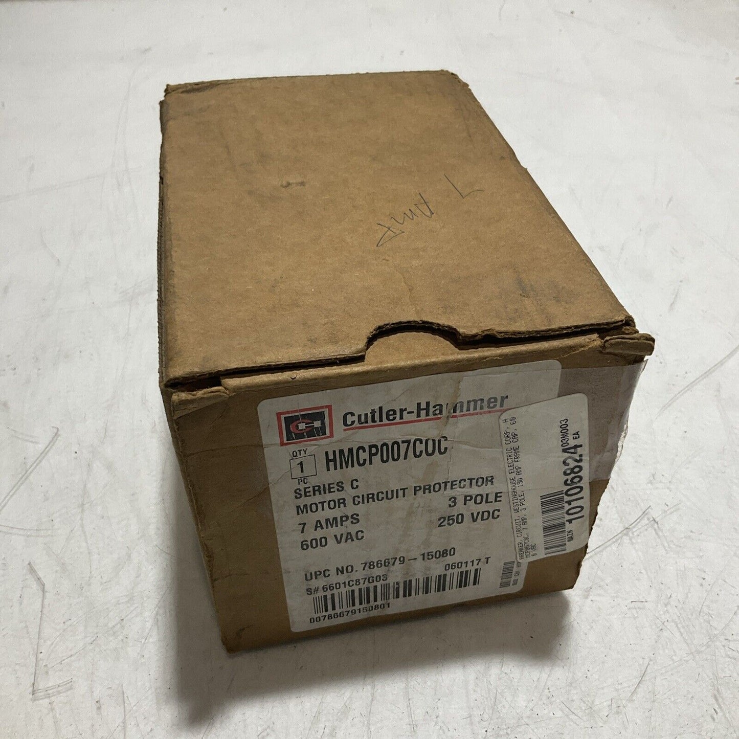 CUTLER-HAMMER HMCP007COC MOTOR CIRCUIT BREAKER PROTECTOR 3POLE 600VAC 7AMPS U3S