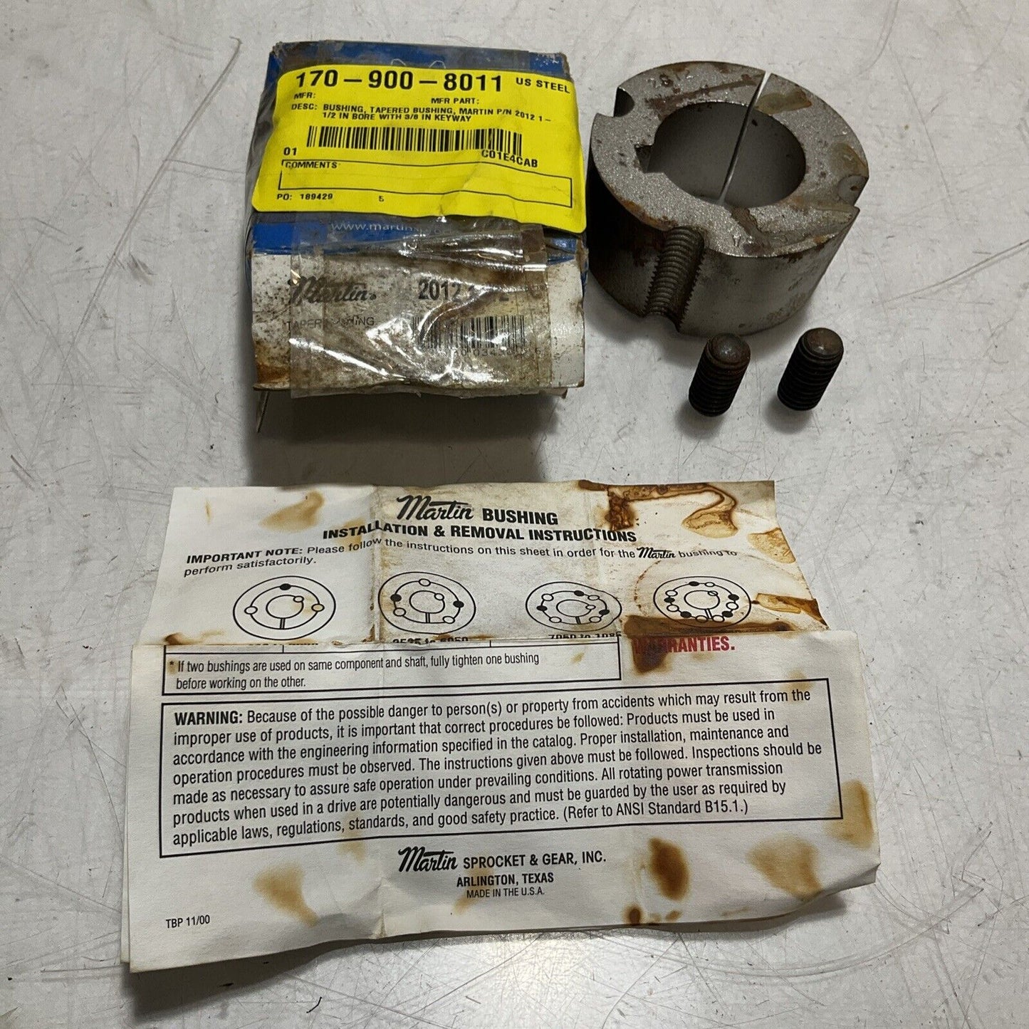 MARTIN 2012 1 1/2 BUSHING TAPER 222