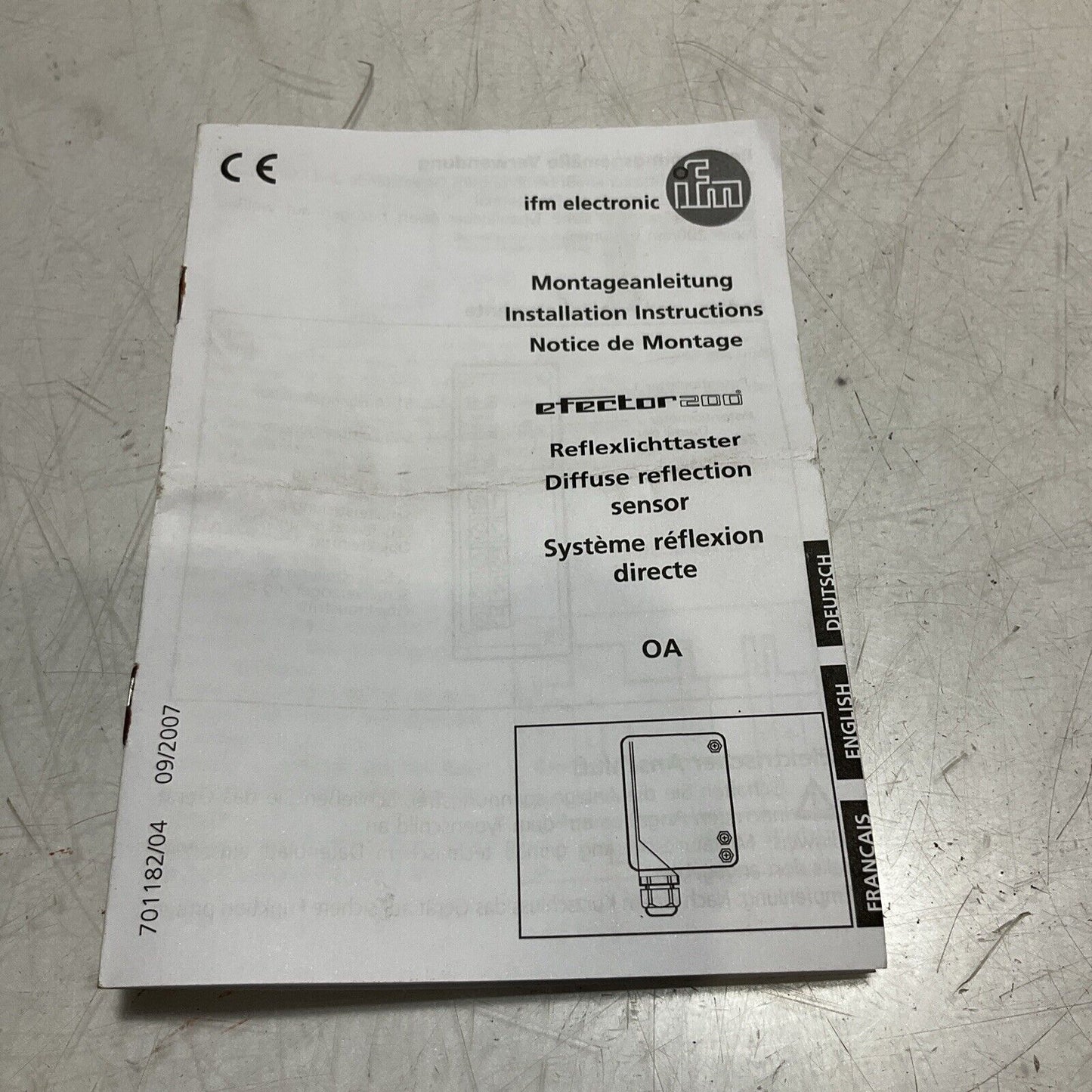 IFM ELECTRONIC OA3500-OAT-FKOA/LS500L REFLEXLICH DIFFUSE REFLECTION SENSOR 222